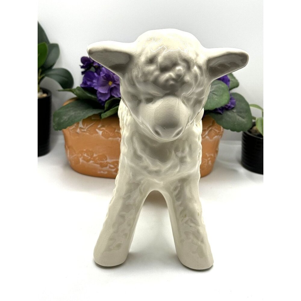 Vintage MCM Ceramic Baby Lamb Planter - Picture 3 of 8